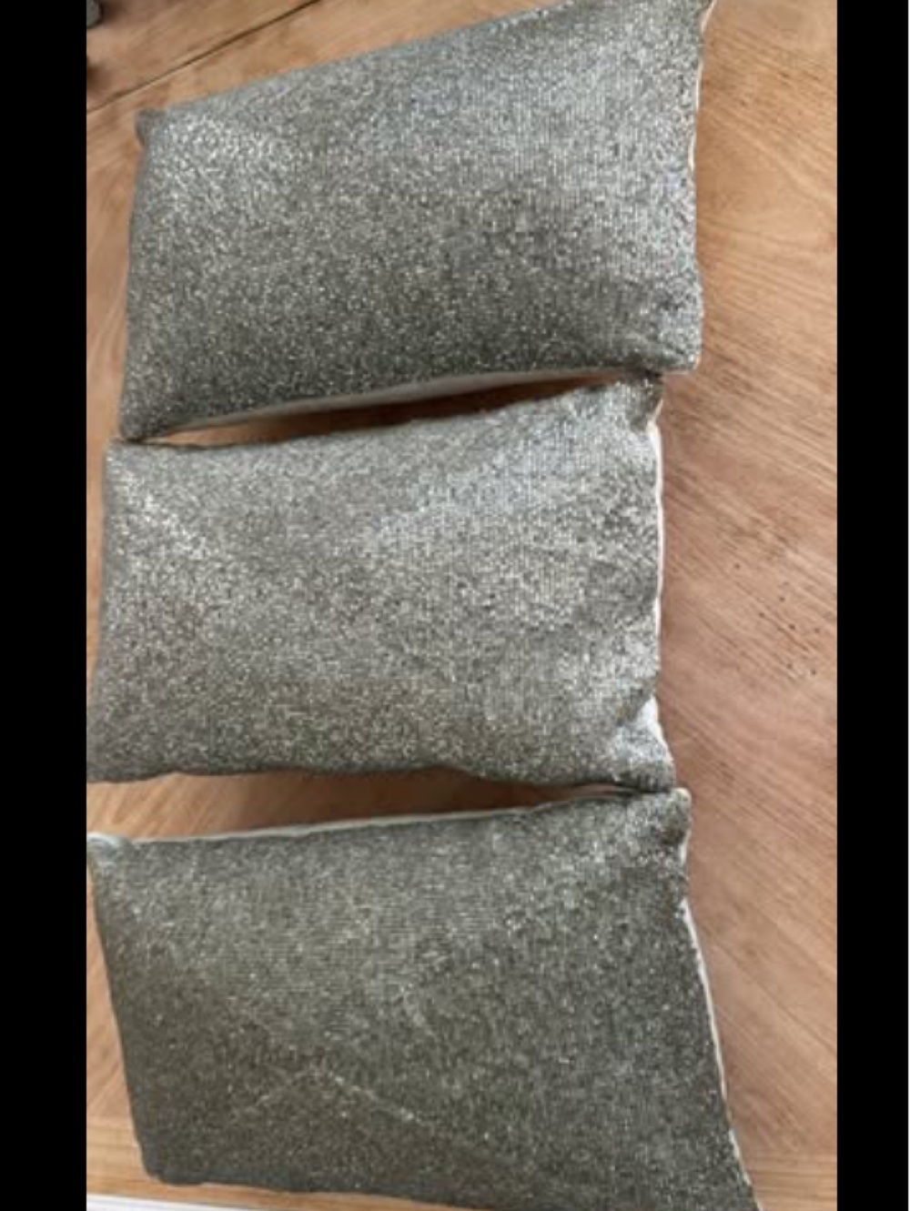 3 Shimmery Beaded Accent Throw Pillows